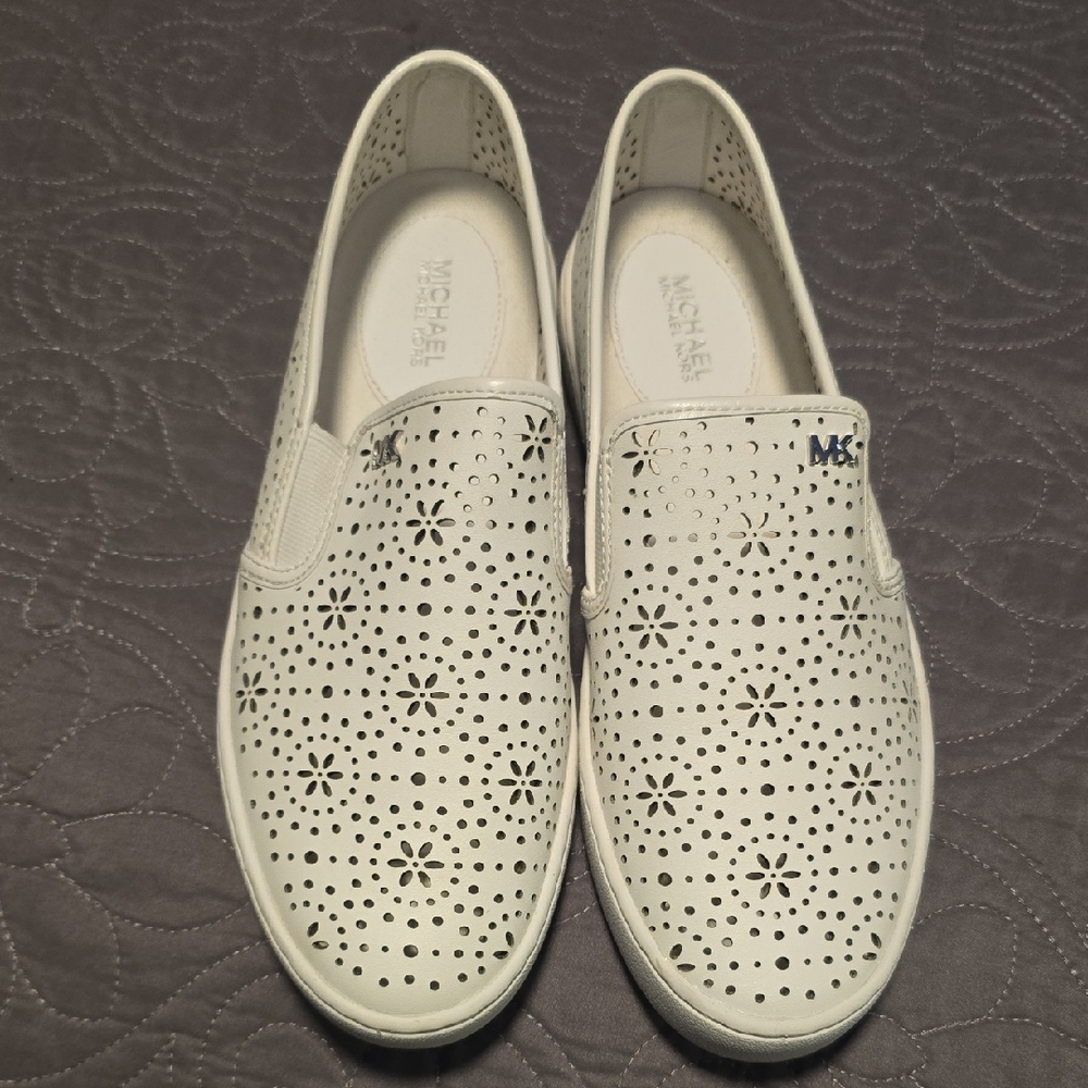 Michael Kors Cream Floral Slip-Ons